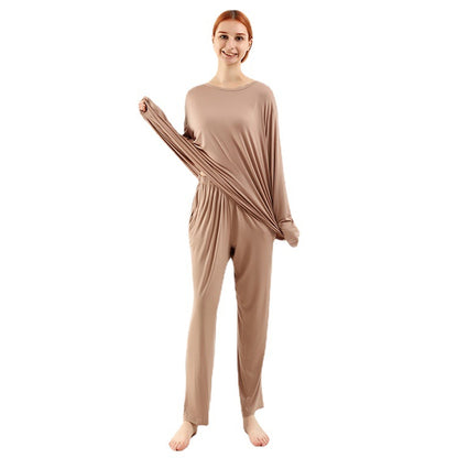 Loose High Elastic Bamboo Fiber High Quality Home Long-sleeved Trousers Suit