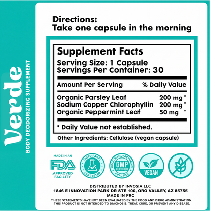 Verde™ Internal Deodorant Chlorophyll Capsules