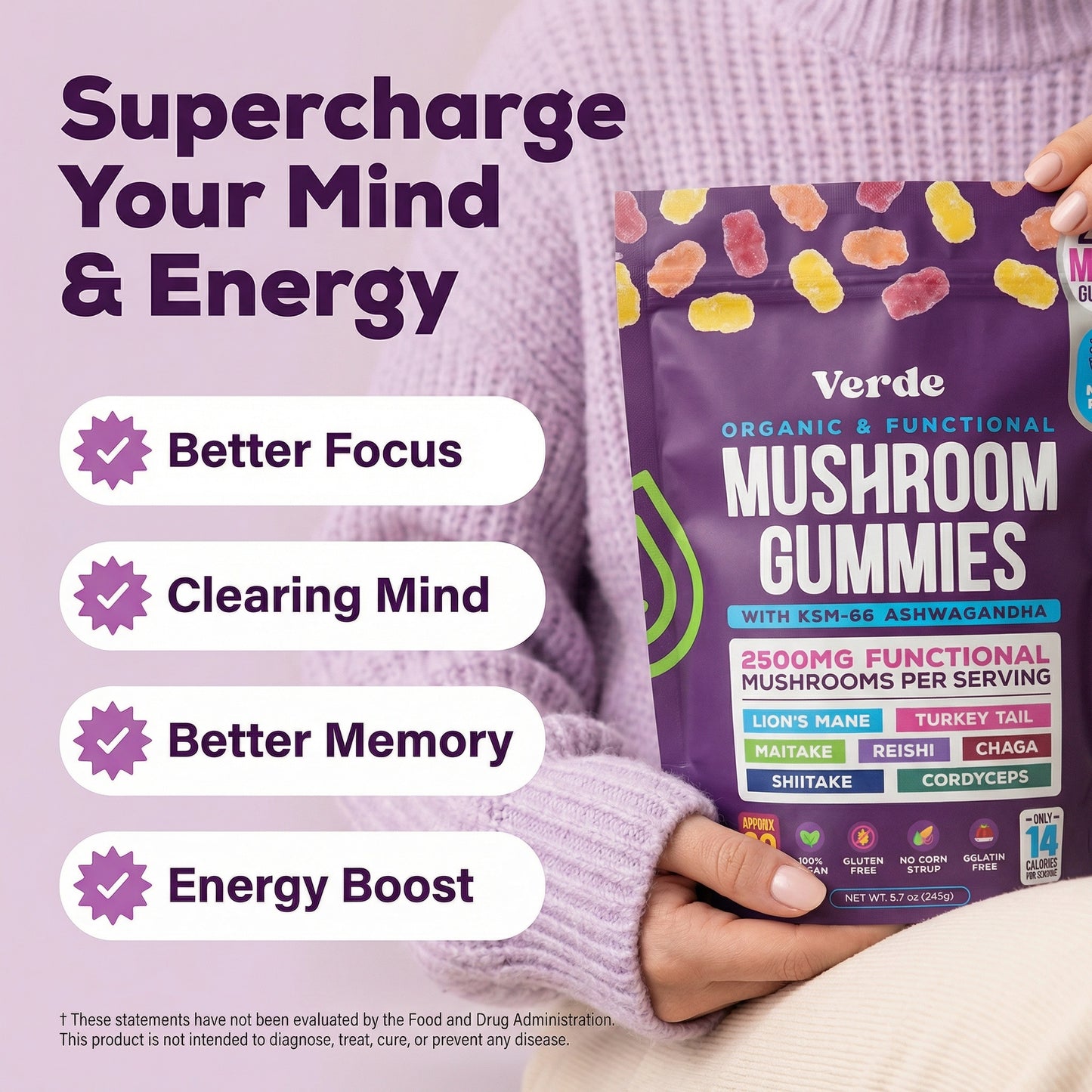 Total Mind Mushroom Gummies – 2500mg