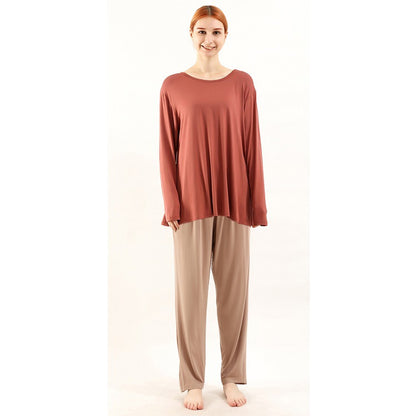 Loose High Elastic Bamboo Fiber High Quality Home Long-sleeved Trousers Suit